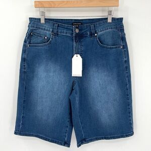 Universal Standard Bae Denim Shorts Stretch High Rise Dark Wash Women Size‎ 10